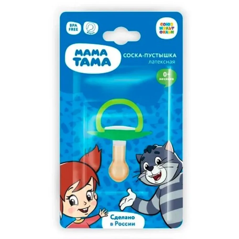 Mama Tama classic latex pacifier 0+ 1 pc / green chick