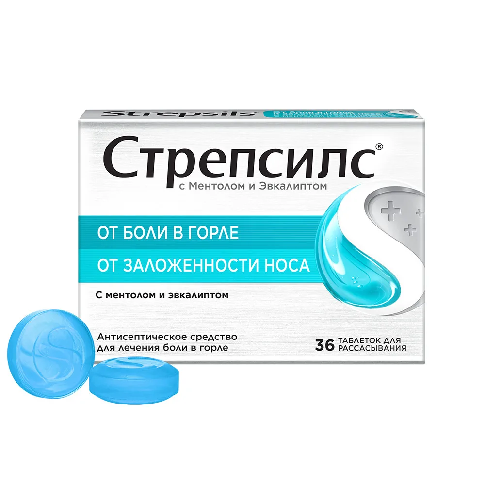 Strepsils with Menthol and Eucalyptus 36 lozenges