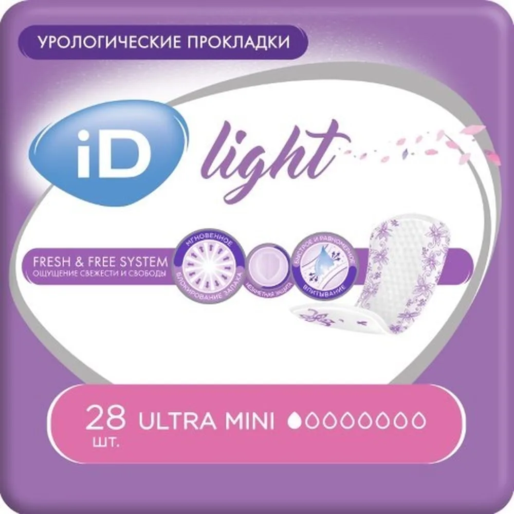 ID Light Urological Pads Size Ultra Mini 28 pcs.