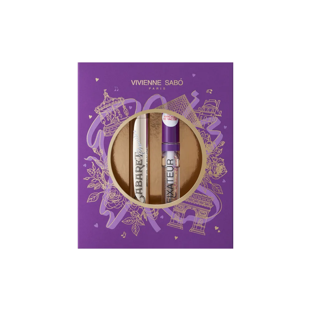 Vivienne Sabo Set/Mascara Cabaret Premiere Shade 1 9 ml + Brow Gel with Lamination Effect Fixateur Shade 01 6 ml