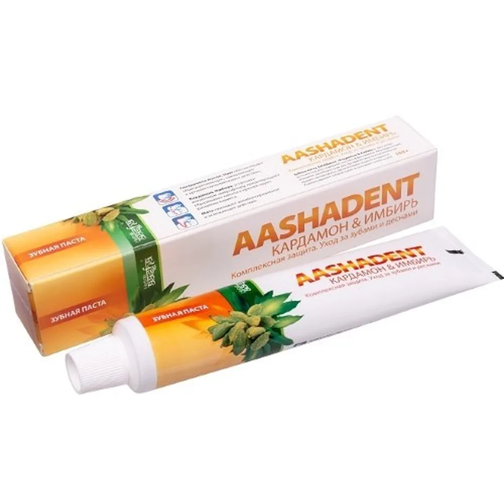 Aasha Herbals Toothpaste Cardamom and Ginger Aashadent 100 g