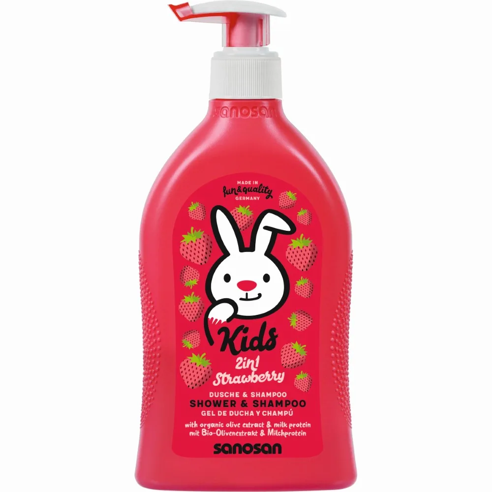 Sanosan Kids Shampoo and Shower Gel 2 in 1 Strawberry 400 ml