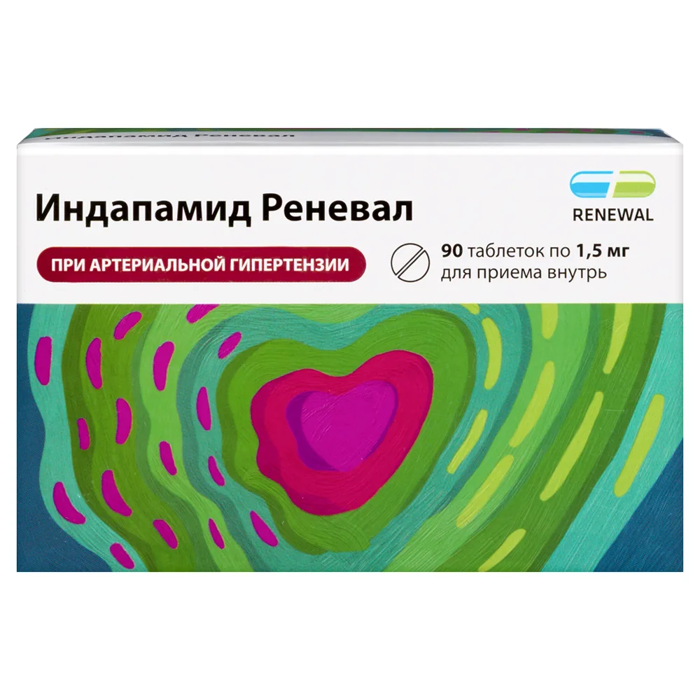 Indapamide Renewal 1.5 mg 90 tablets, prolonged-release, film-coated