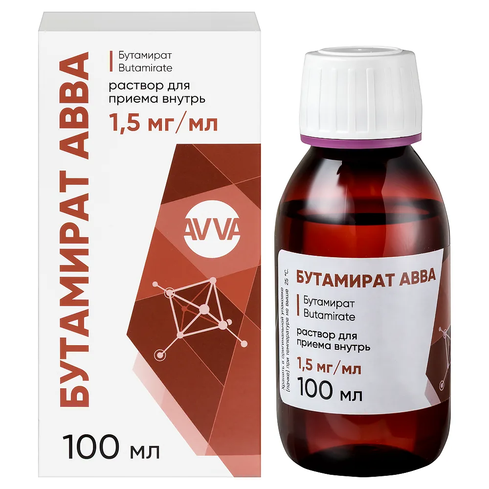 Butamirate Avva 1.5 mg/ml solution for oral administration 100 ml