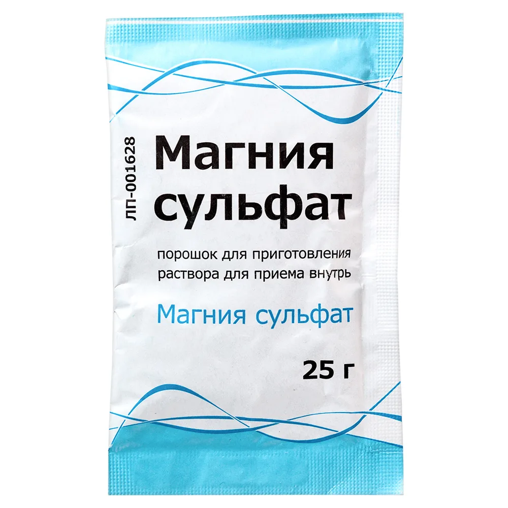 Magnesium sulfate 25 g powder for solution preparation for oral use package 1 pc.