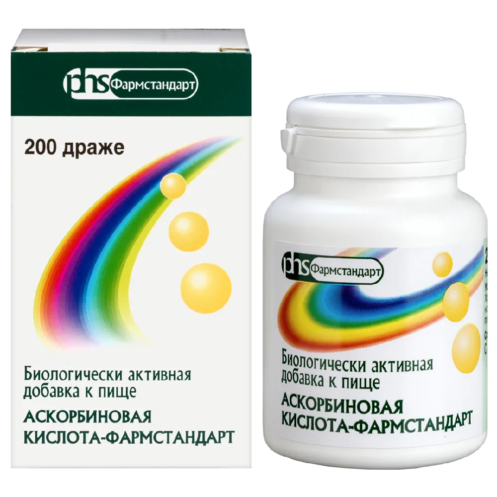 Ascorbic acid-Farmstandart 200 pcs dragee 0.25 g