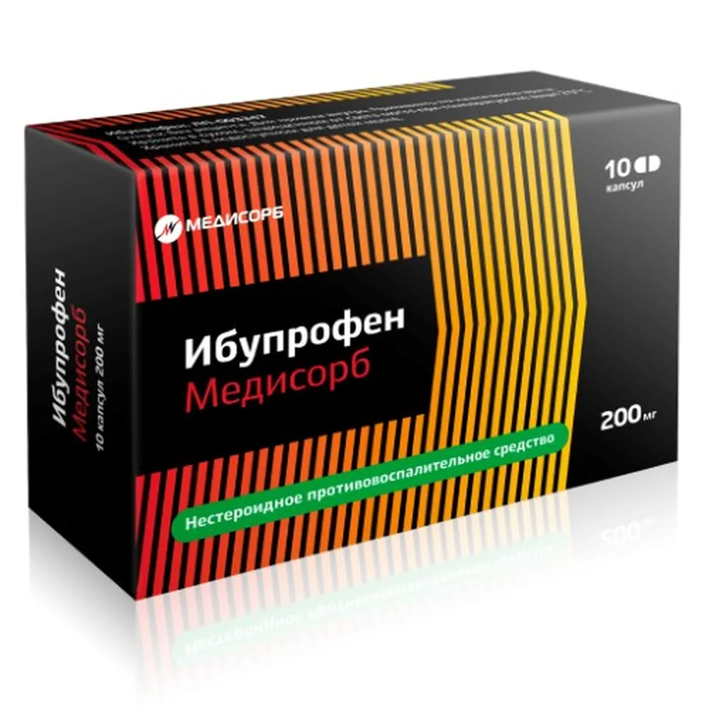 Ibuprofen Medisorb 200 mg 10 capsules