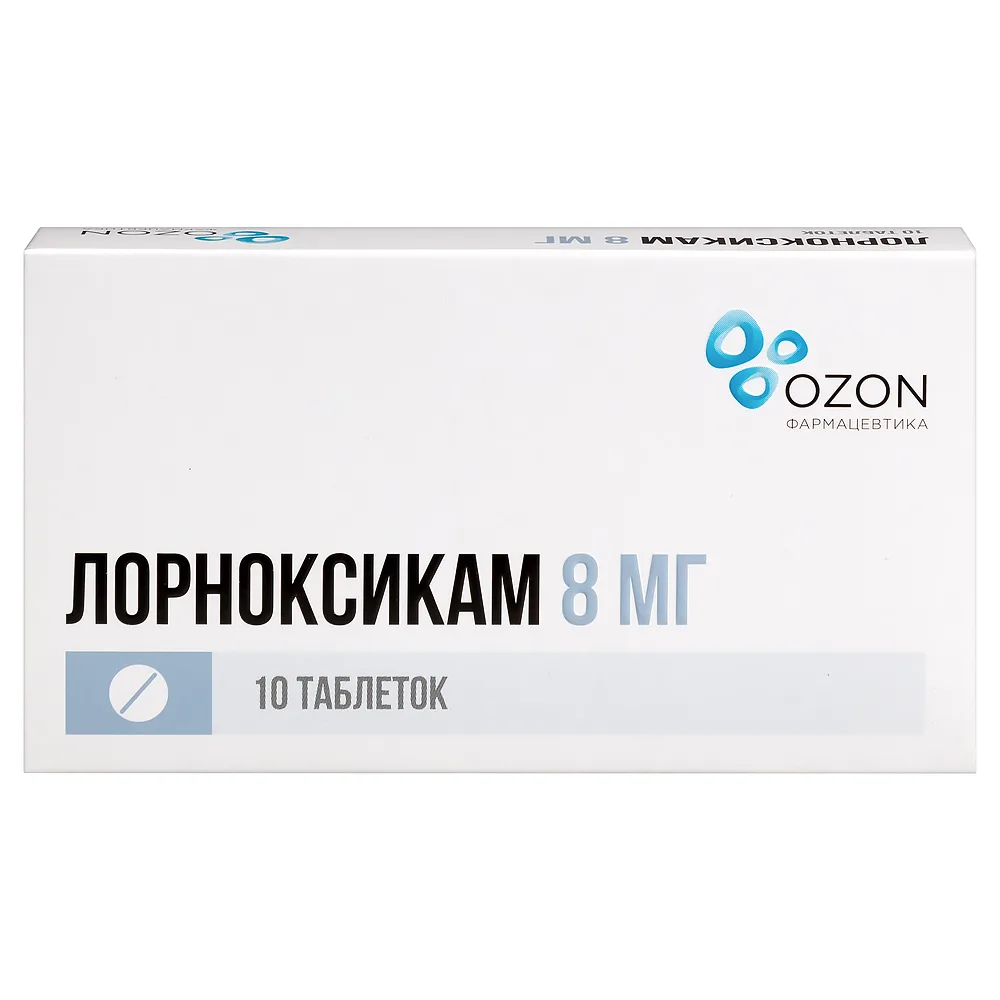 Lornoxicam 8 mg 10 coated tablets