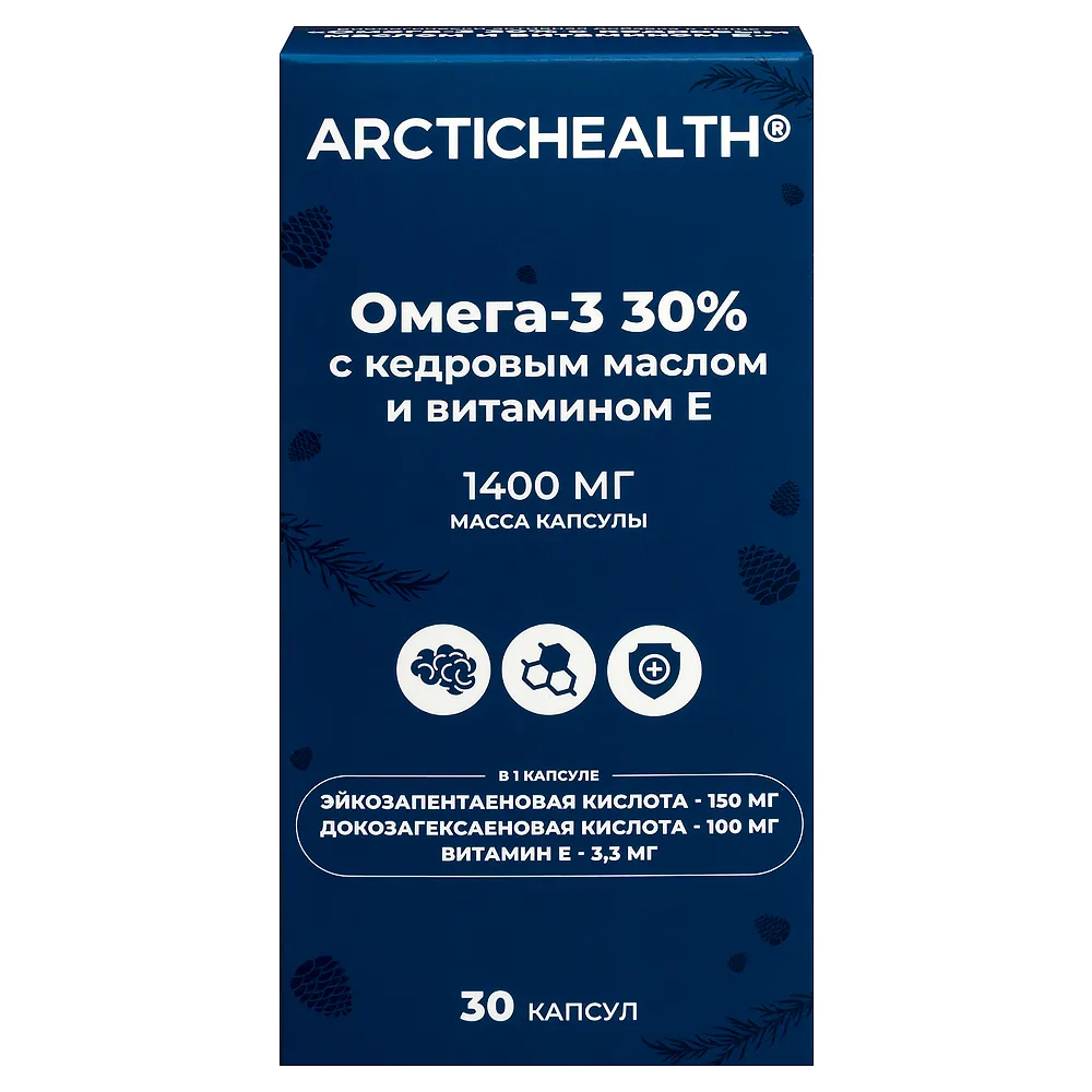 Arctichealth Omega-3 30% with Pine Nut Oil and Vitamin E 30 Capsules 1400 mg