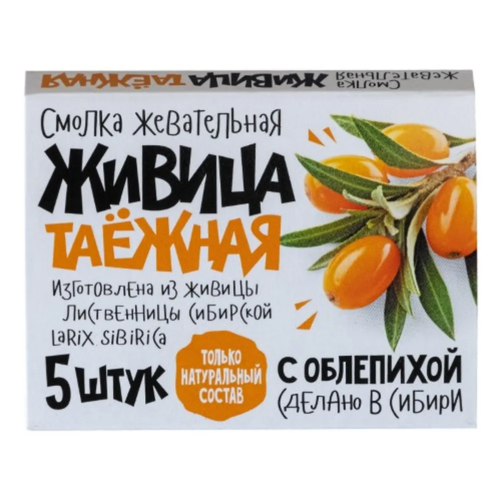Taiga Resin Chewing Gum with Sea Buckthorn 5 pcs.
