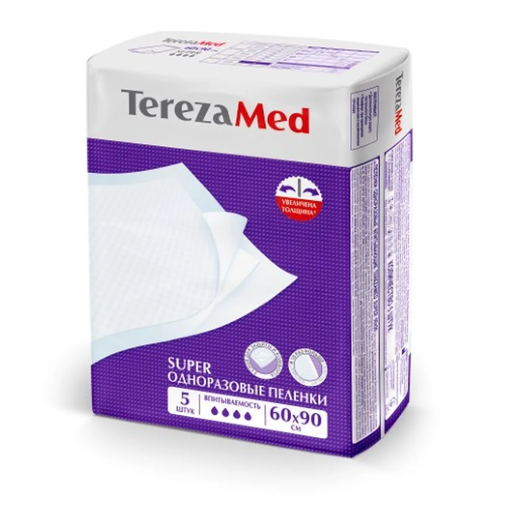 Terezamed disposable absorbent pads super 60x90 cm 5 pcs.