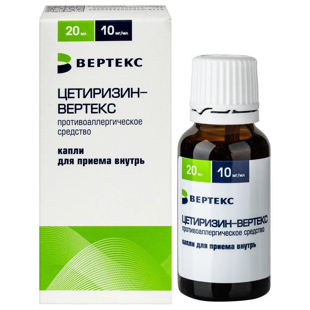 Cetirizine-Vertex 0.01/ml Drops for Oral Use 20 ml