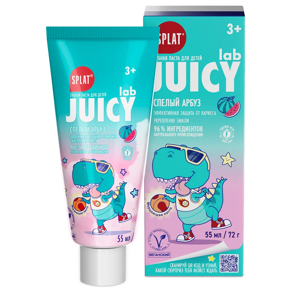 Splat Juicy Lab Toothpaste with Fluoride Ripe Watermelon for Cavity Protection 72 g