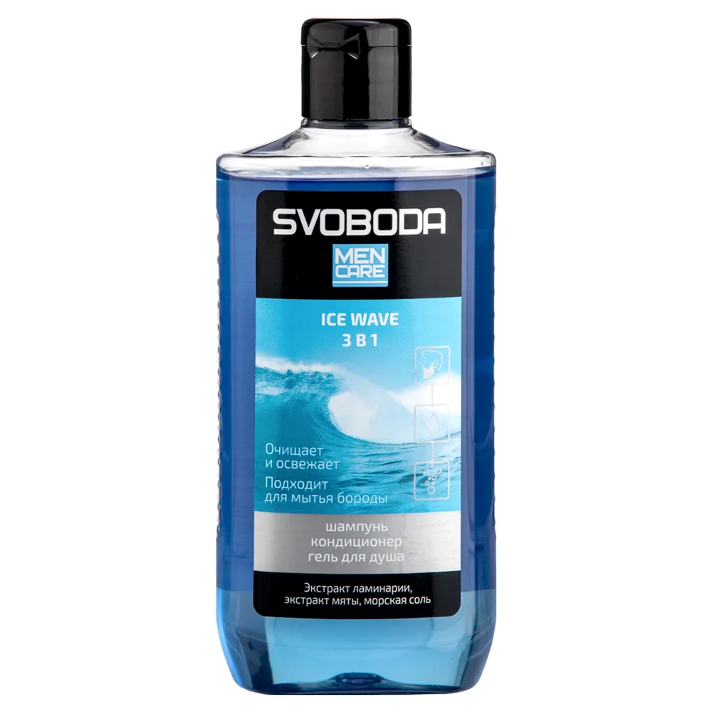 Svoboda Men Care Shampoo-Conditioner-Shower Gel 3 in 1 Ice Wave 290 ml