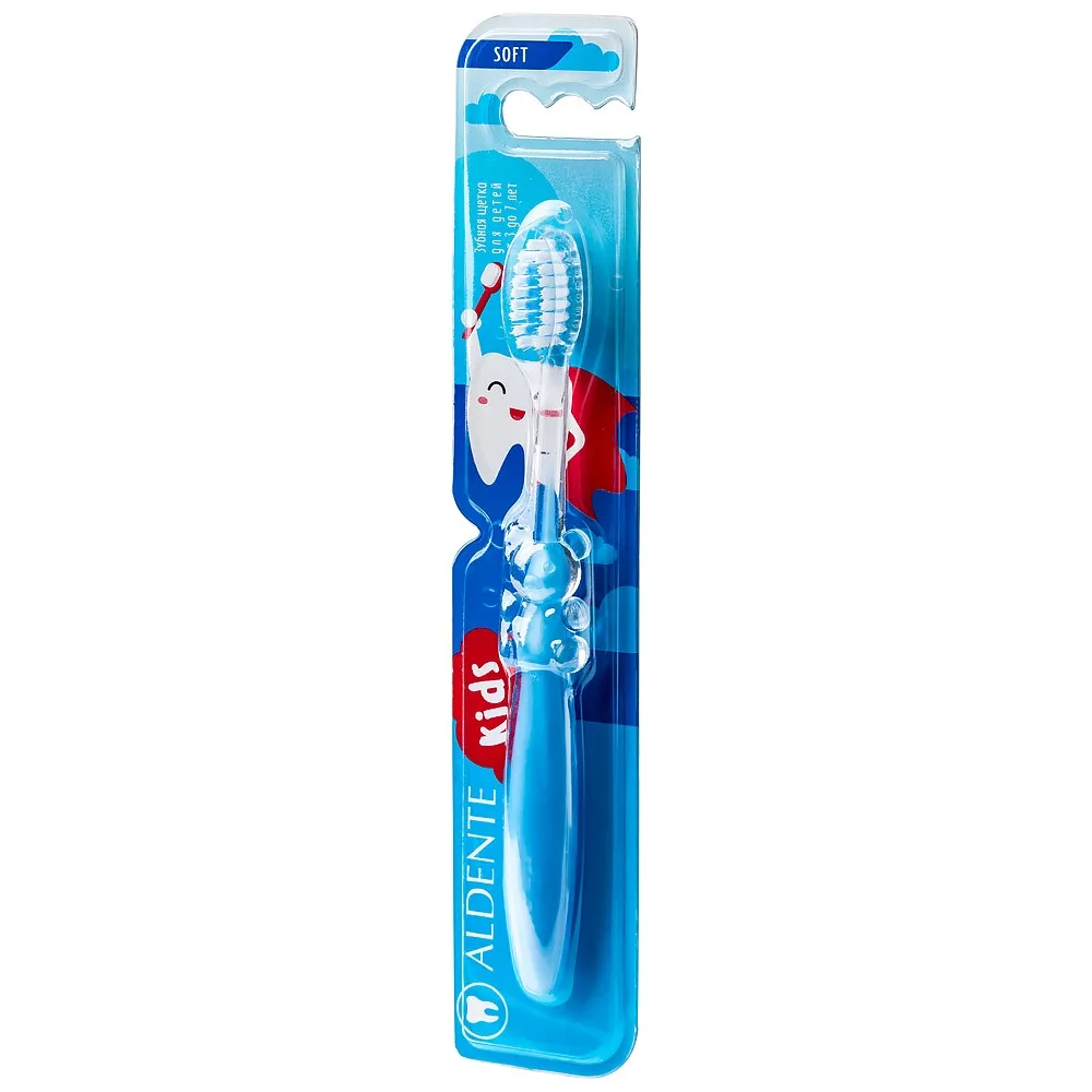Aldente Kids Toothbrush for Children Aged 3 to 7 Years/Soft/Blue