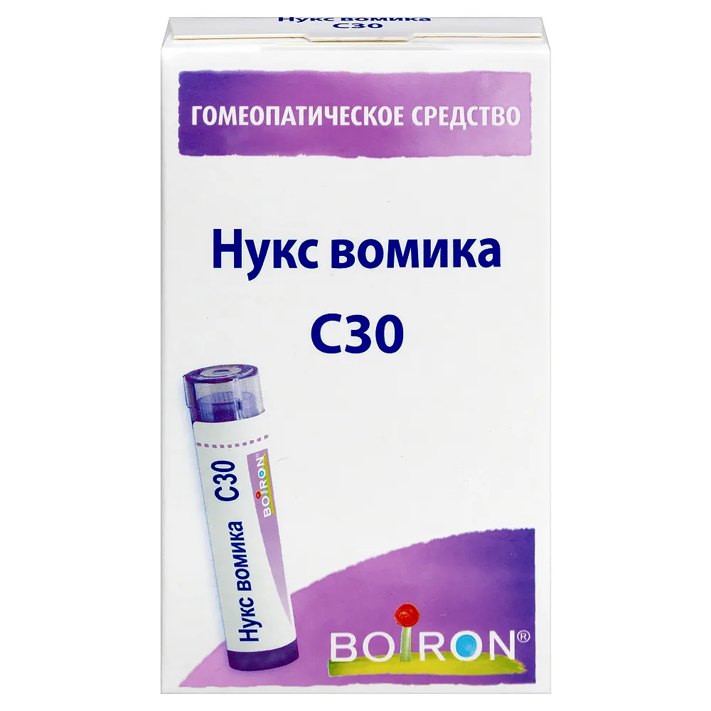 Nux Vomica C30 Homeopathic Monocomponent Plant-Based Remedy 4 g Homeopathic Granules