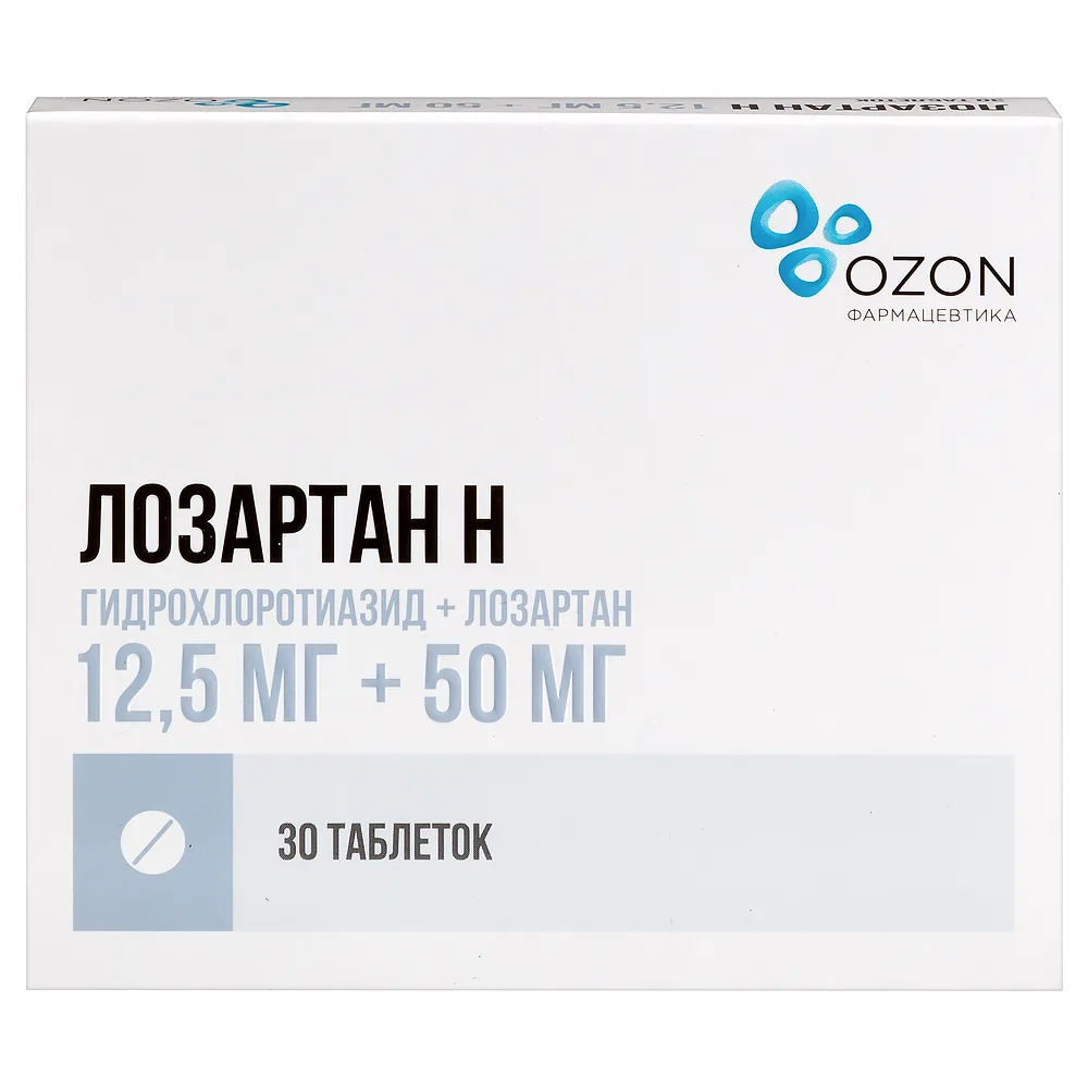 Losartan 12.5 mg + 50 mg 30 tablets, film-coated