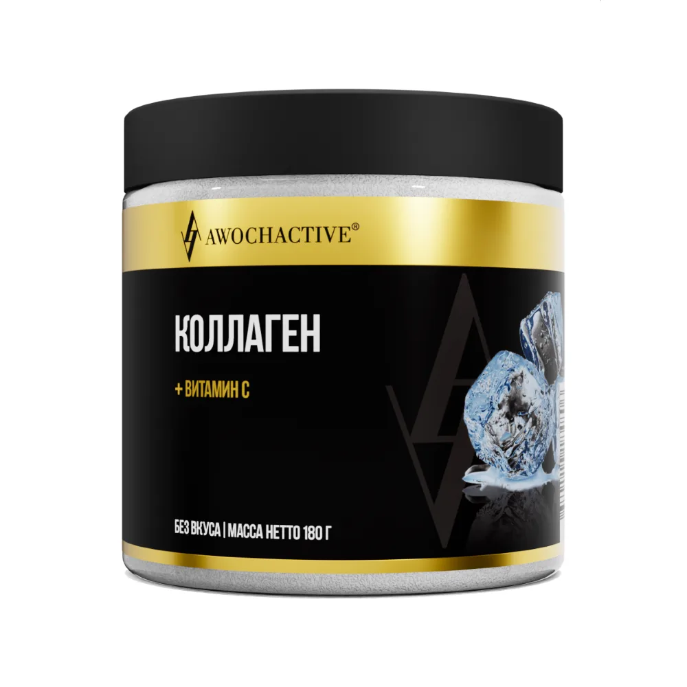 Awochactive collagen with vitamin C 180 g powder/can/unflavored