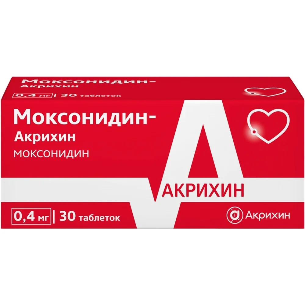 Moxonidine-Akrikhin 0.4 mg 30 coated tablets