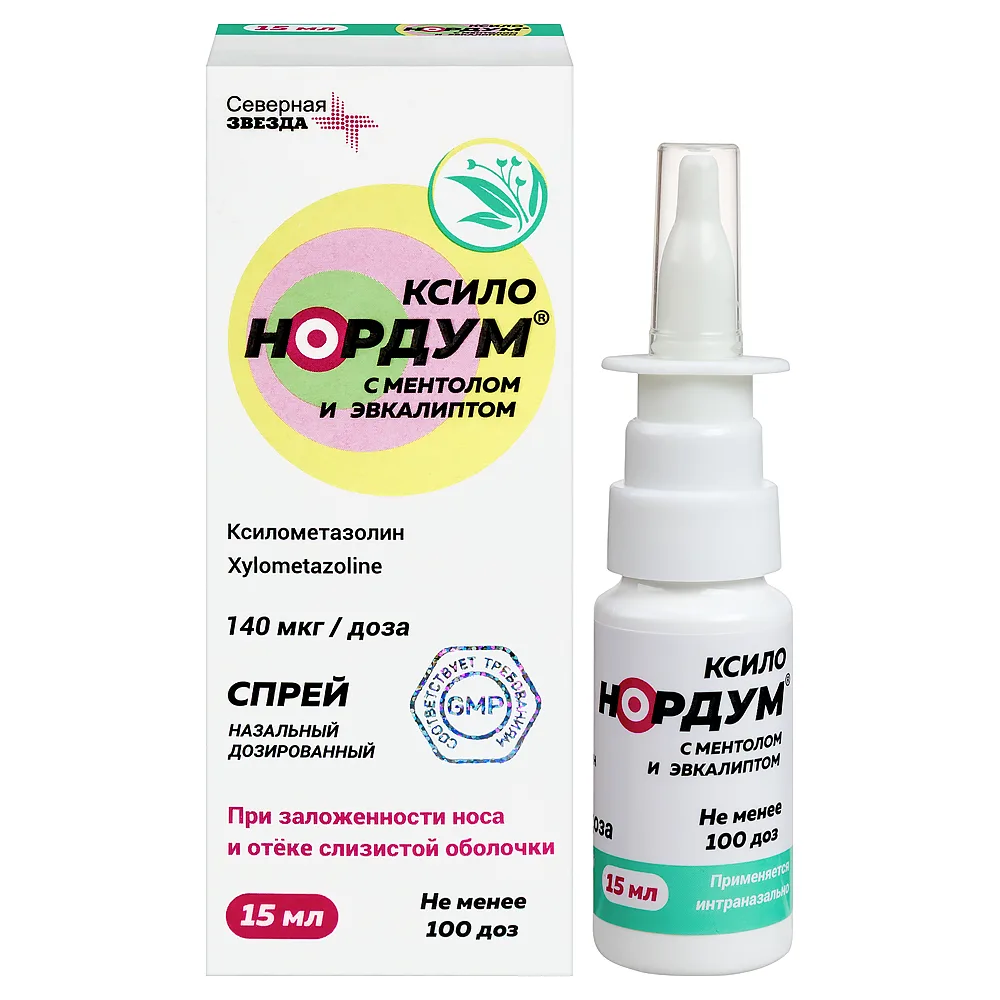 Xylo Nordum with Menthol and Eucalyptus 140 mcg/dose 15 ml bottle nasal spray