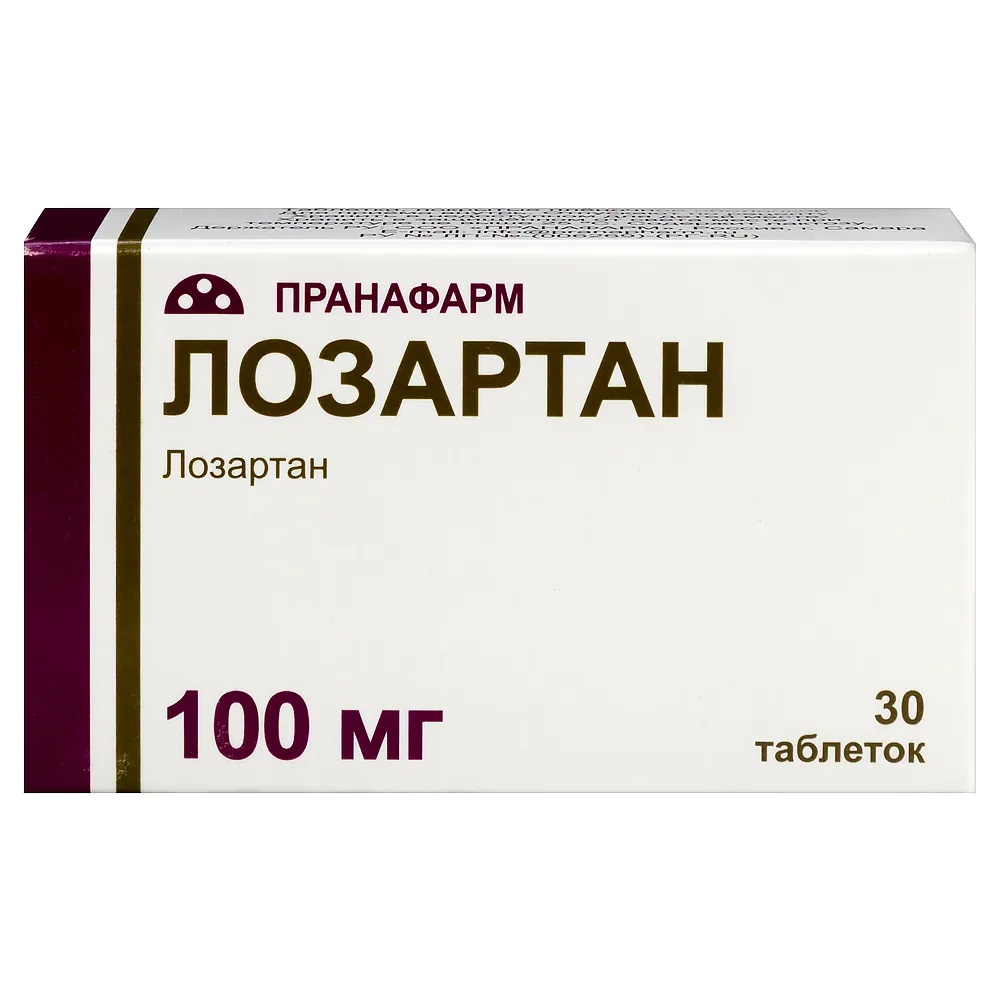 Losartan 100 mg 30 coated tablets