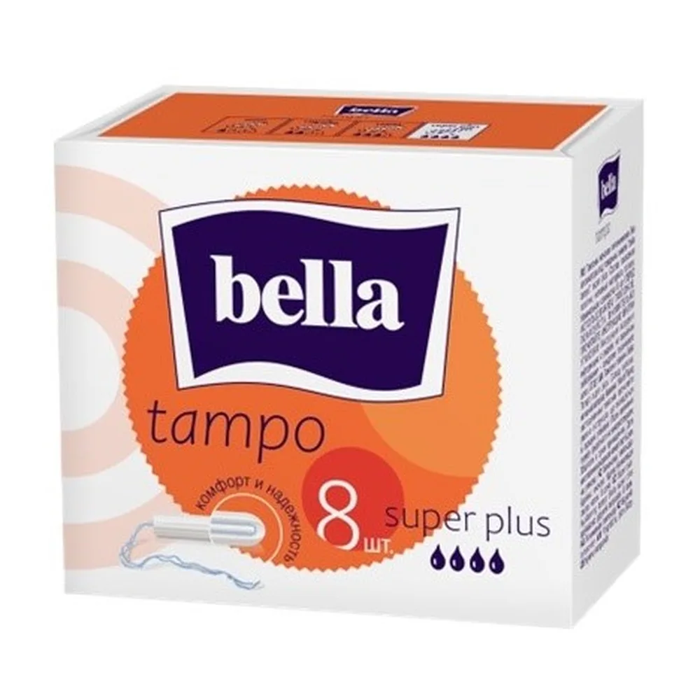 Bella Tampo Women's Hygienic Tampons Comfort and Reliability Super Plus 8 pcs.