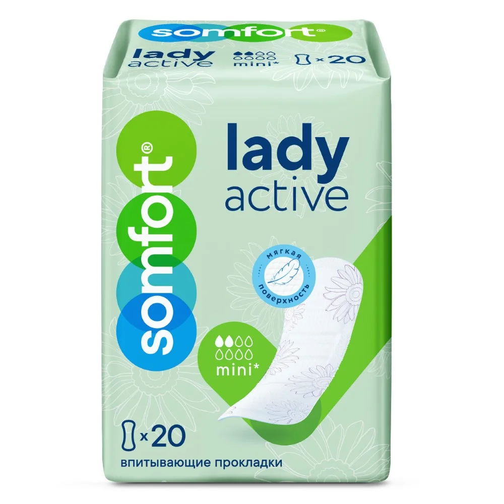 Somfort Lady Active Mini Absorbent Feminine Pads 20 pcs.