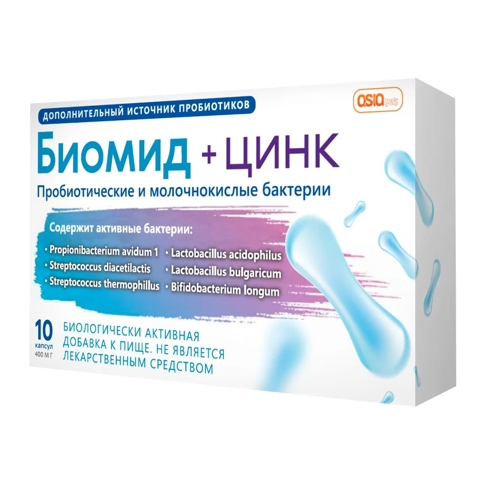 Biomid+Zinc 10 capsules 400 mg