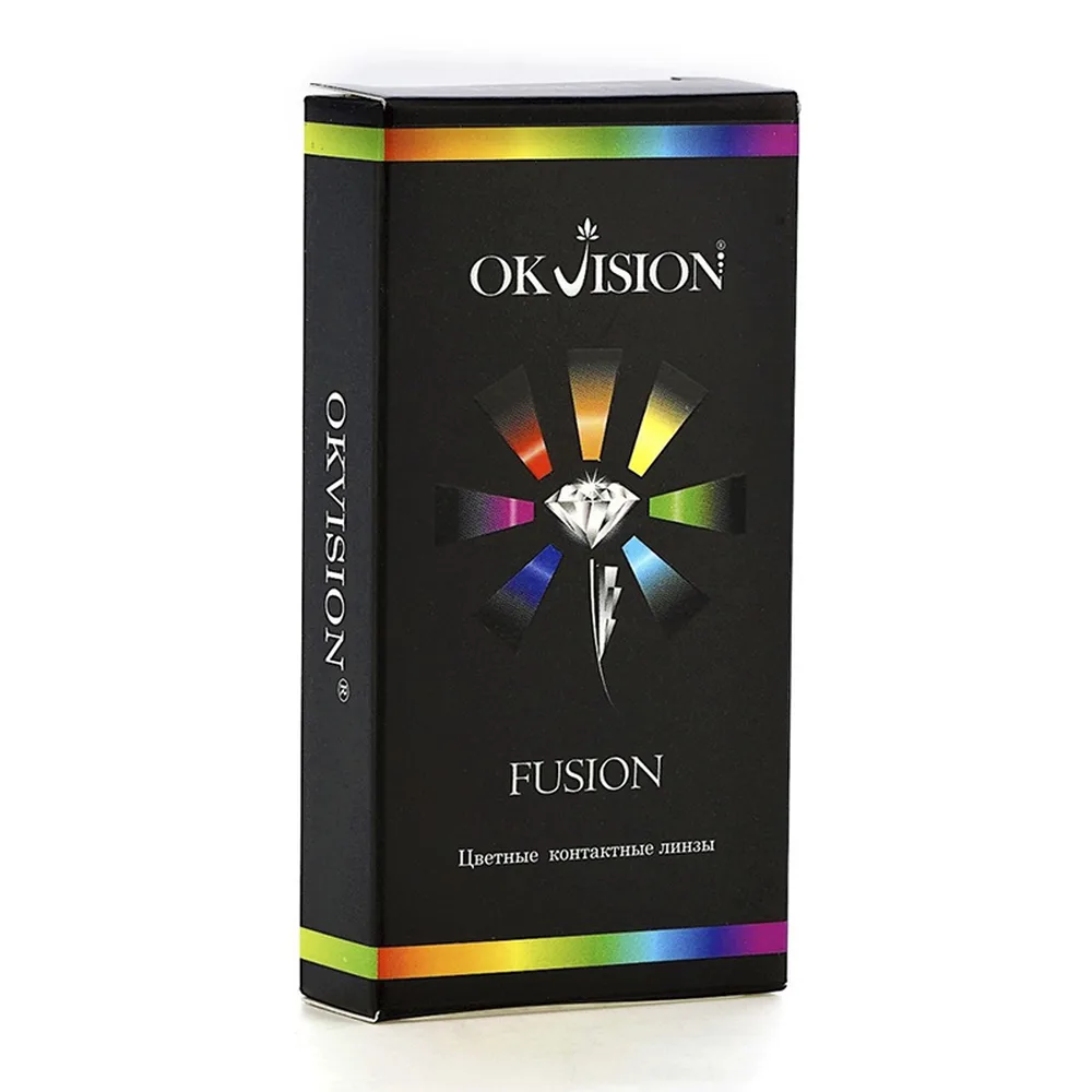 OKVision Fusion Colored Contact Lenses Quarterly Replacement 8.6/14.0/-4.00/ 2 pcs/ Brilliant Blue