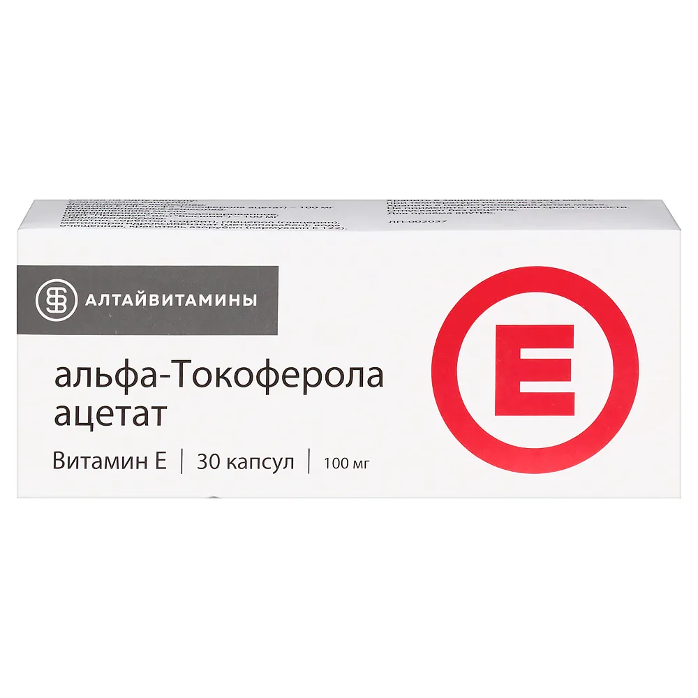 Alpha-tocopherol acetate 100 mg 30 capsules