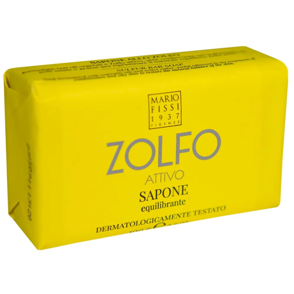 Mario fissi 1937 Sulfur Solid Toilet Soap Restoring Balance for Oily Skin 100 g