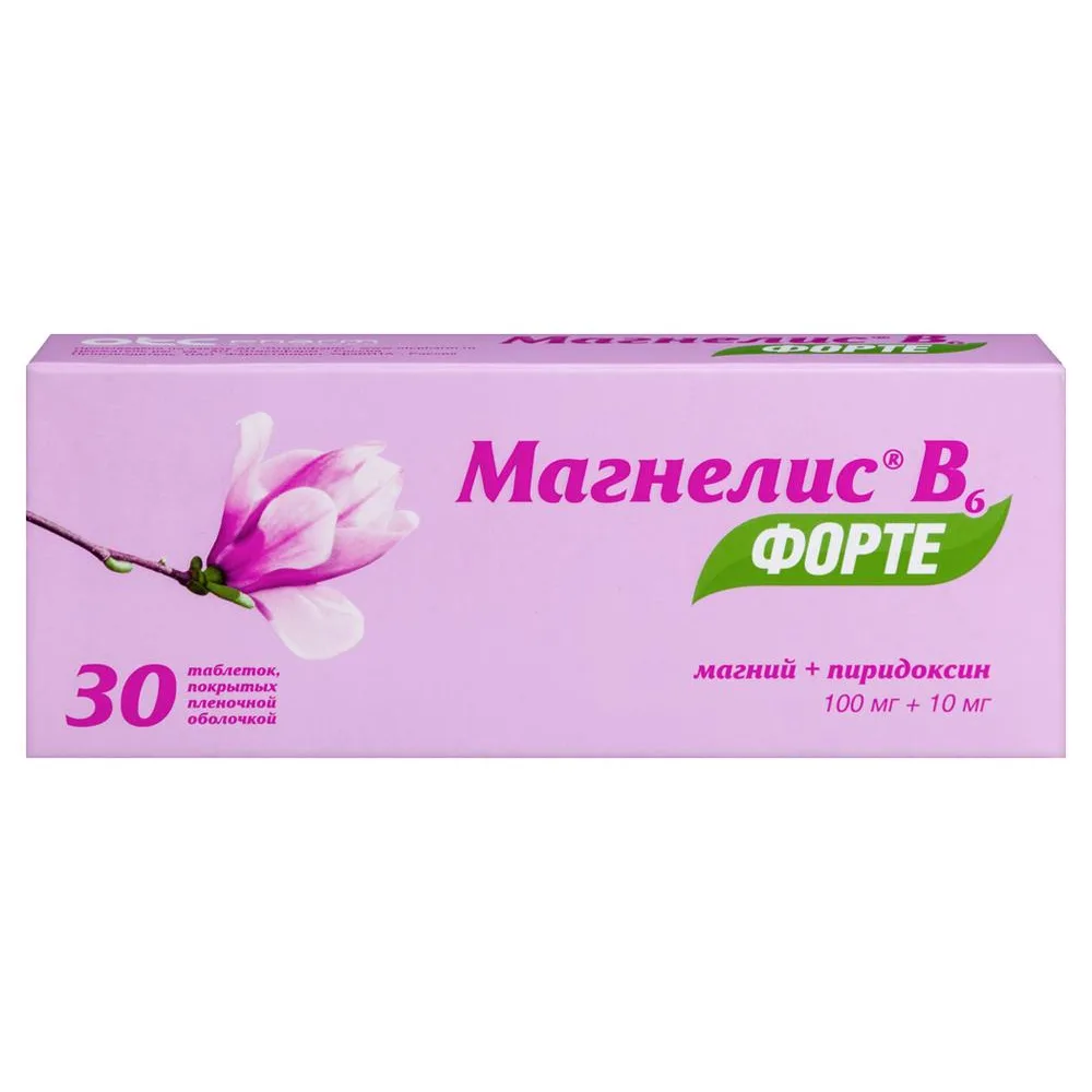 Magnelis B6 Forte 100 mg + 10 mg 30 coated tablets