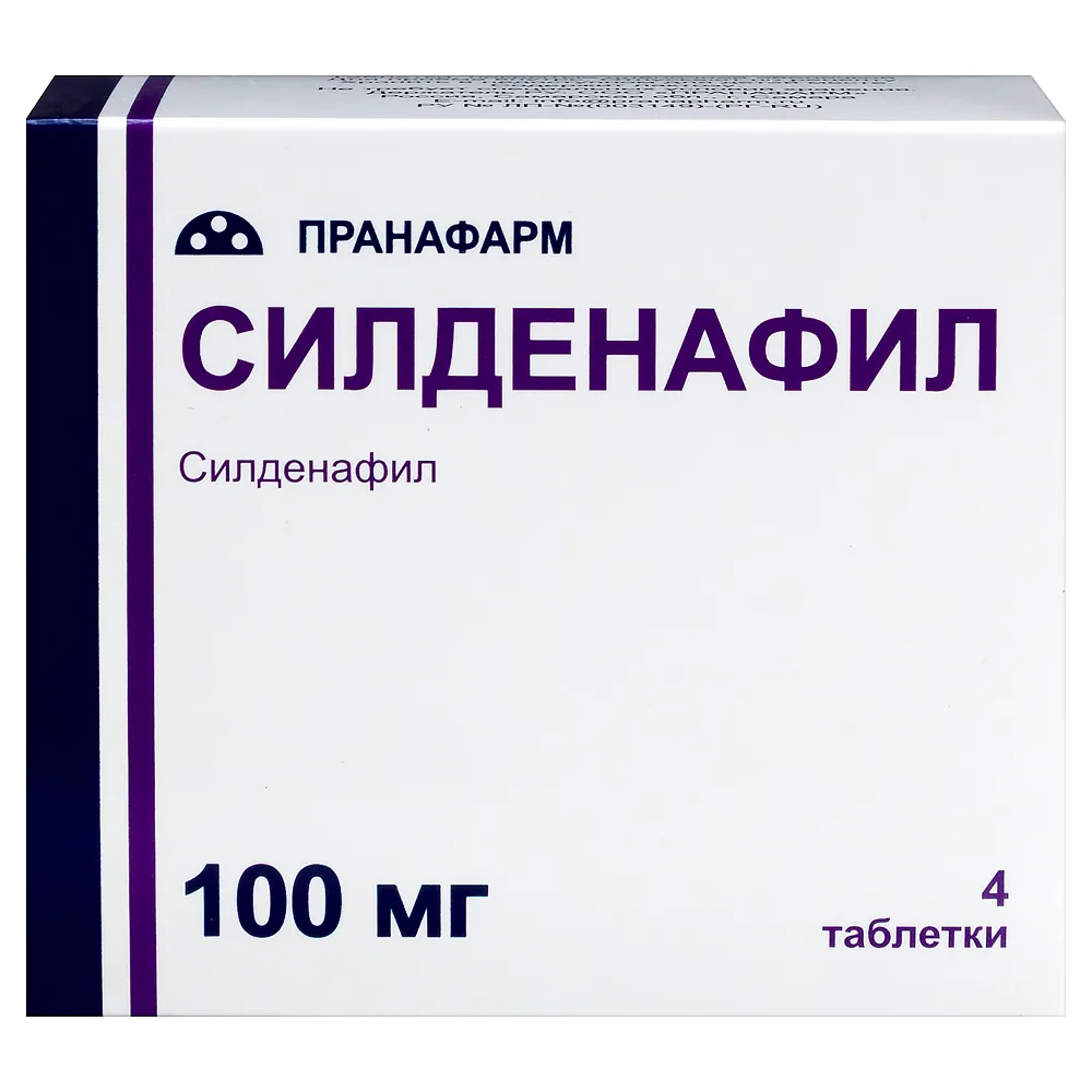 Sildenafil 100 mg 4 coated tablets