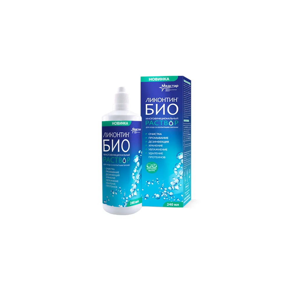 Licontin-Bio 240 ml solution for lenses + container