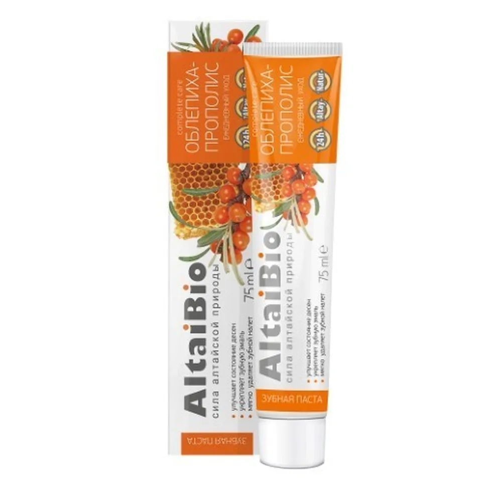 Altaybio Toothpaste for Daily Care of Teeth and Gums Sea Buckthorn Propolis 75 ml