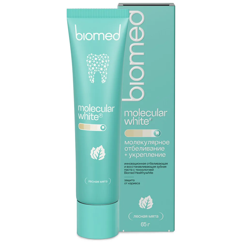 Biomed Healthywhite Toothpaste Cavity Protection Whitening and Enamel Restoration Forest Mint 65 g