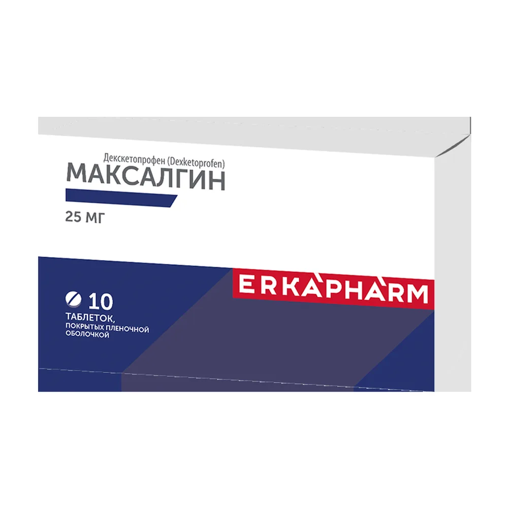 Maxalgin 25 mg 10 tablets, film-coated blister