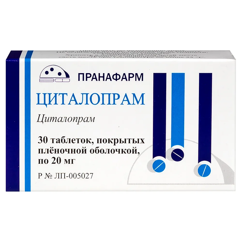 Citalopram 20 mg 30 tablets, film-coated