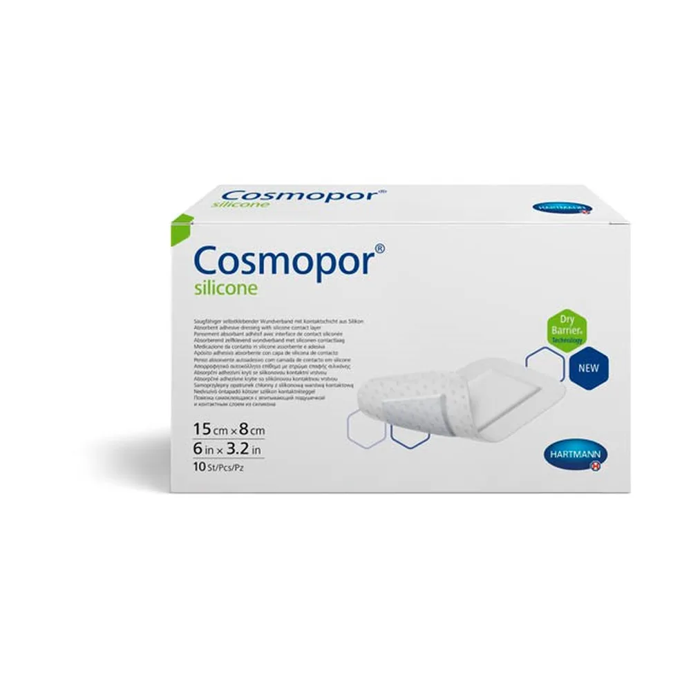 Cosmopor Silicone Absorbent Dressing with Silicone Contact Layer 15x8 cm 10 pcs