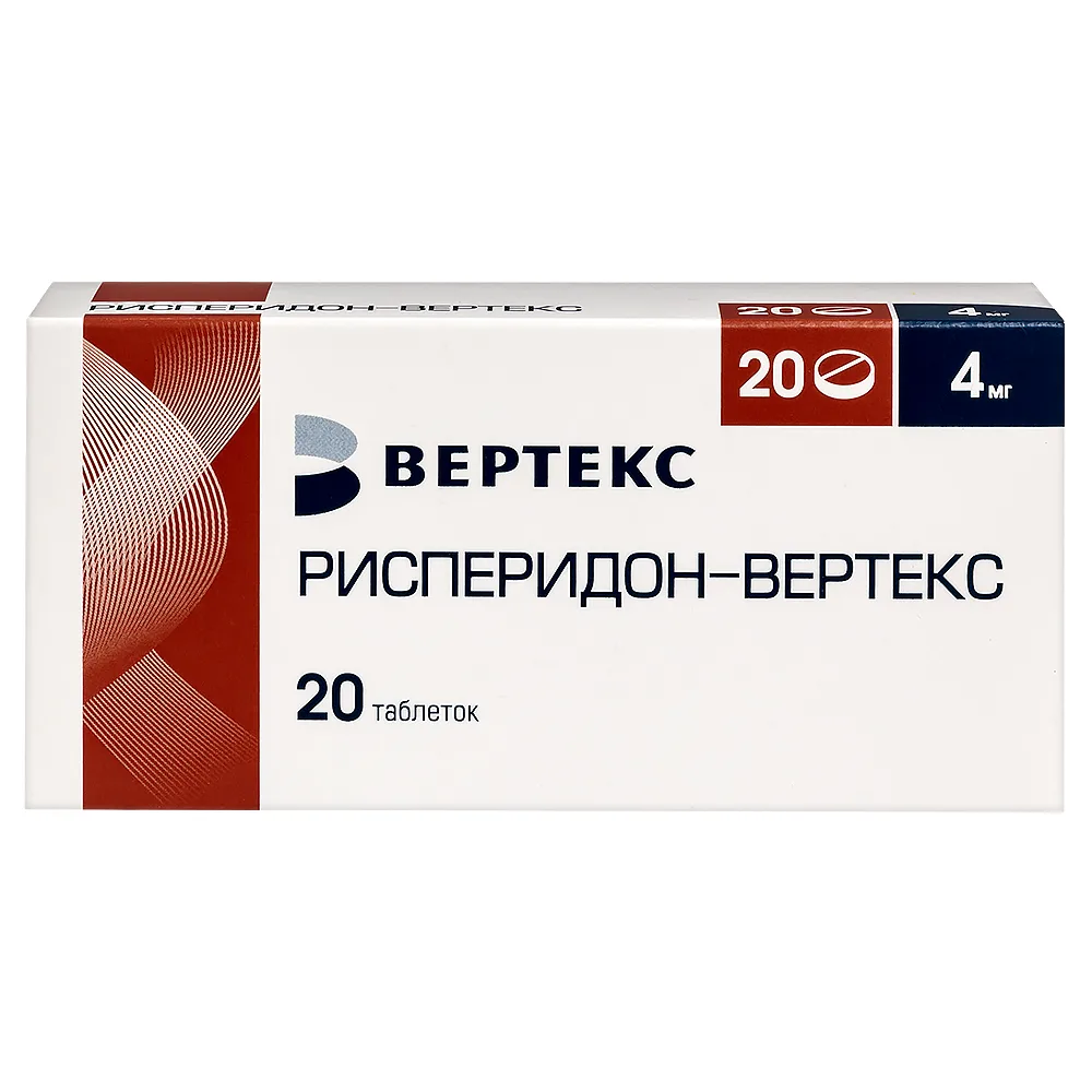 Risperidone-Vertex 4 mg 20 tablets coated in film blister