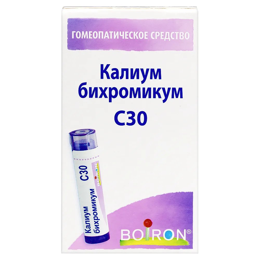 Kalium bichromicum C30 homeopathic monocomponent preparation mineral-chemical origin 4 g homeopathic granules
