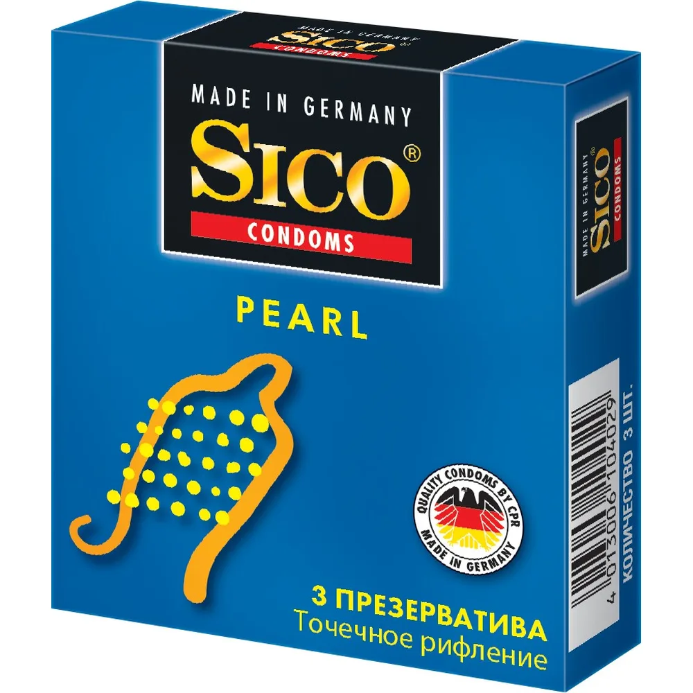 sico pearl condoms dotted texture 3 pcs.
