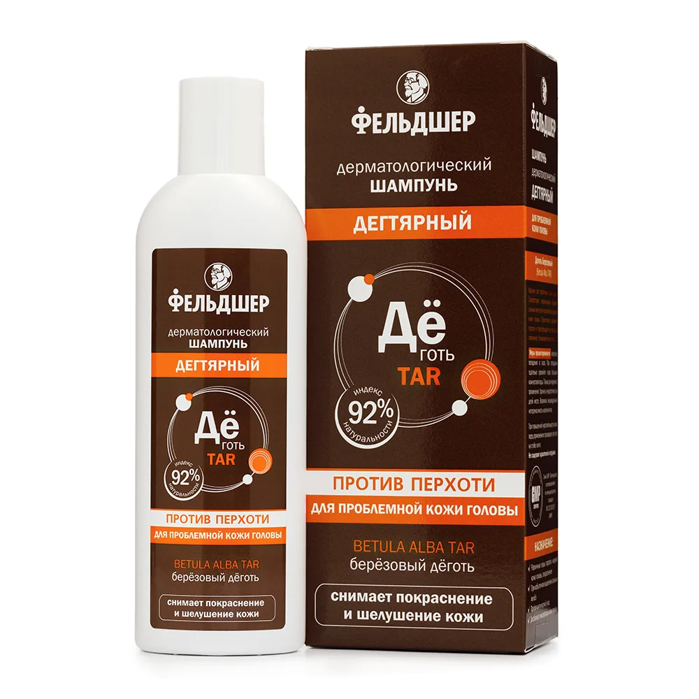 Feldsher Dermatological Tar Shampoo for Dandruff for Problematic Scalp 190 ml