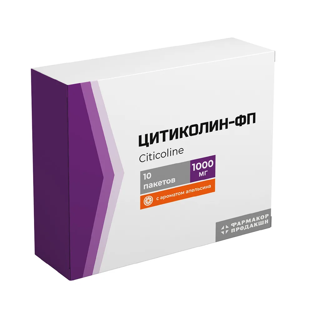 Citicoline-FP 1000 mg powder for solution preparation for oral use with orange flavor 4 g sachet 10 pcs.