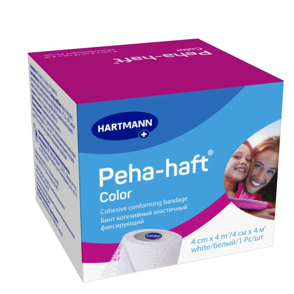 Peha-Haft Color Cohesive Elastic Fixation Bandage 4 cm x 4 m/White