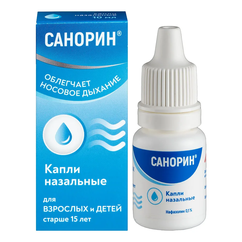 Sanorin 0.1% nasal drops 10 ml