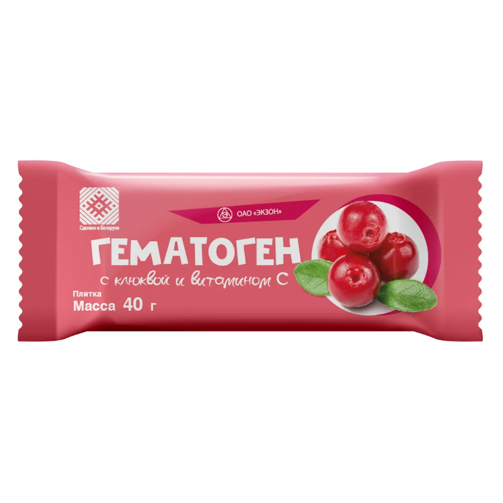 Hematogen with Cranberry and Vitamin C 40 g bar