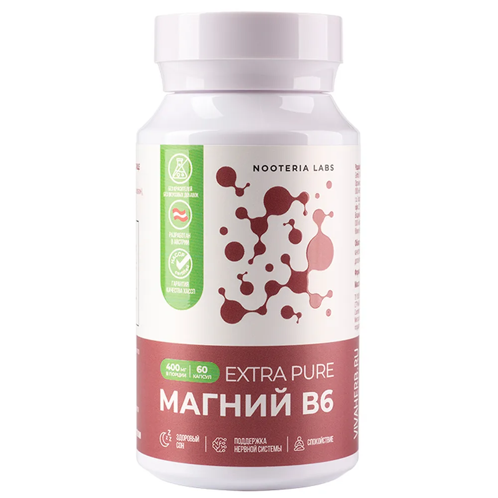 Nooteria Labs Magnesium B6 Extra Pure 60 capsules 730 mg