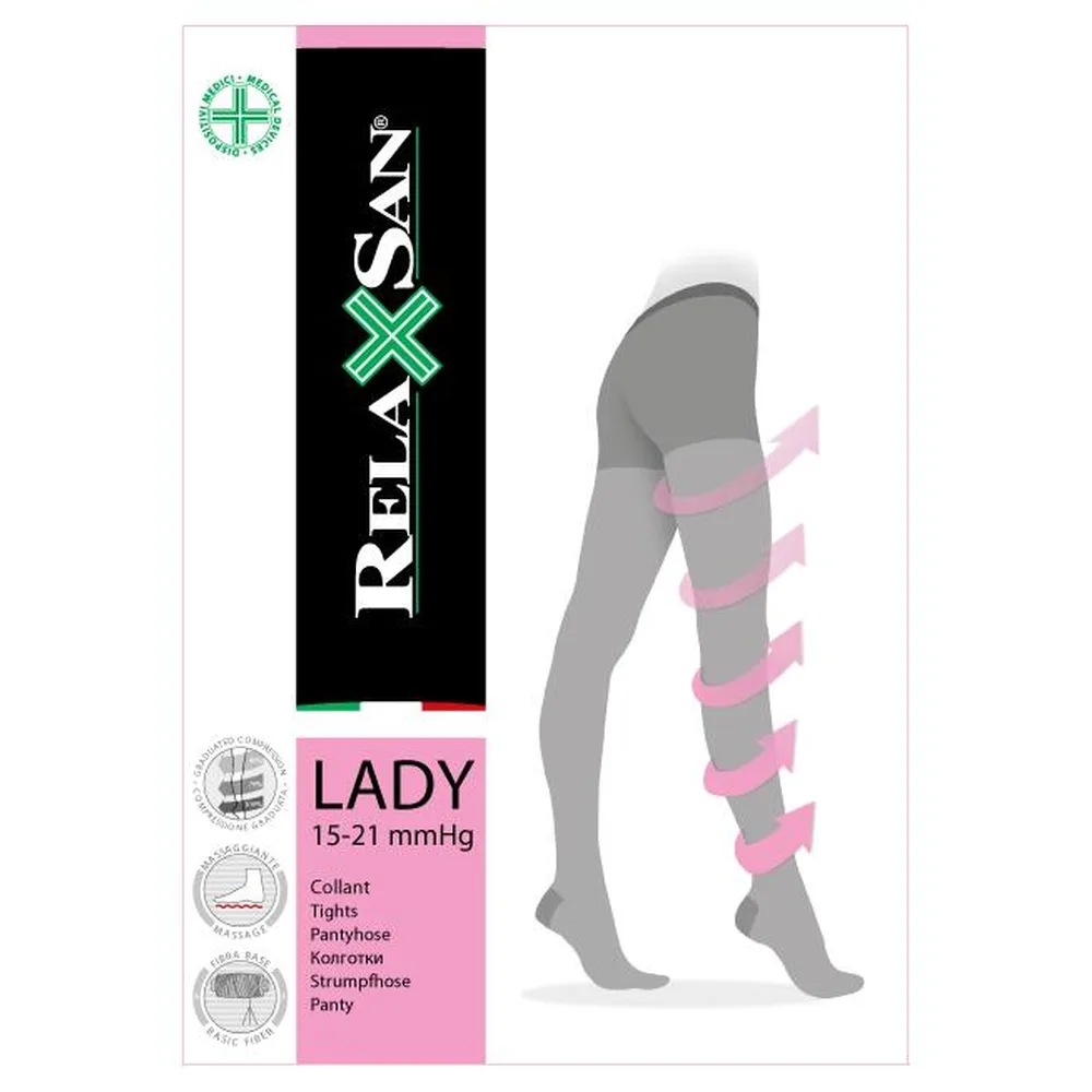 Relaxsan lady compression tights collant 70den class 1/15-21mmHg (art 980 a) size 4/black