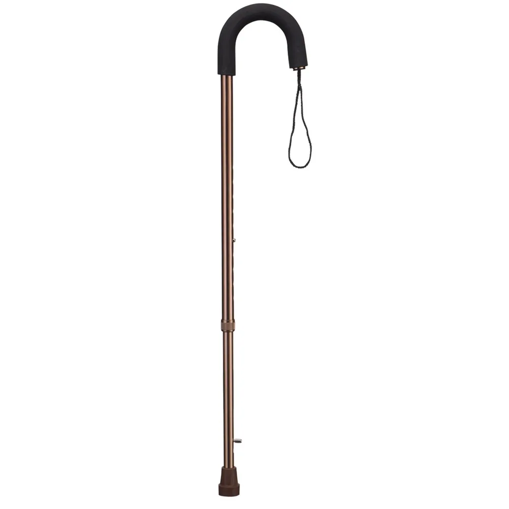 Walking cane wr-413 with soft curved handle and strap with built-in anti-slip device